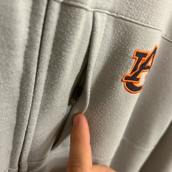 Men's Size M | Colosseum Gray NCAA Auburn Tigers l Full- Zip Hoodie - Picture 5 of 8